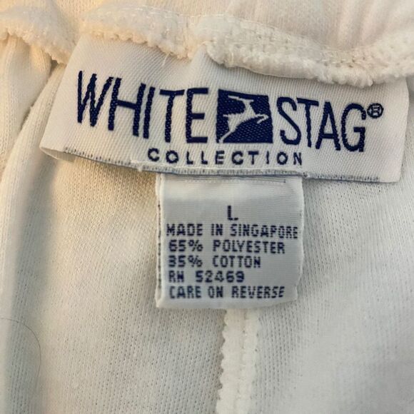 Bundle of 2 Large White Shorts PolyCotton Nautical Elastic Waist Wide 7" inseam - Picture 13 of 13